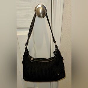 The Sak Women's Black Woven Crochet Knit Shoulder Bag